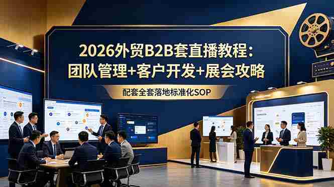 (18994期)2026外贸B2B套直播教程:团队管理+客户开发+展会攻略,配套全套落地标准化SOP-有道网创