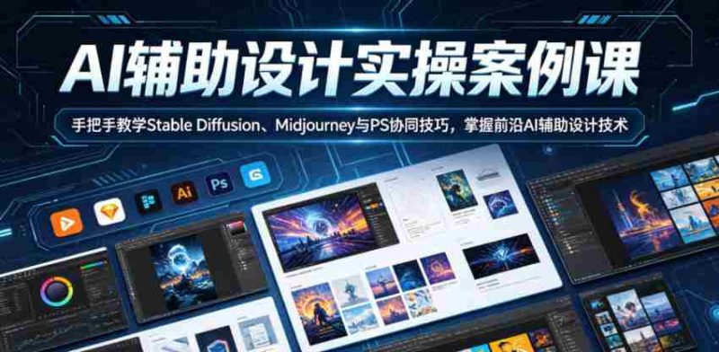 AI辅助设计实操案例课，手把手教学Stable Diffusion、Midjourney与PS协同技巧，掌握前沿AI辅助设计技术-有道网创