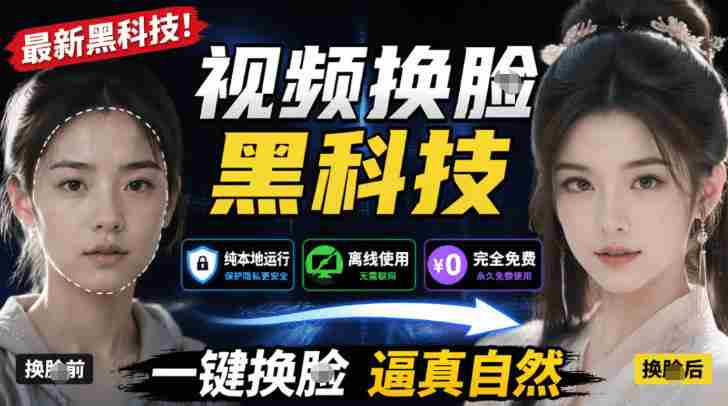 AI人工智能如此夸张?一键视频换Lian黑科技,纯本地离线运行,本地视频换Lian娱乐工具,AI FaceSwap-有道网创