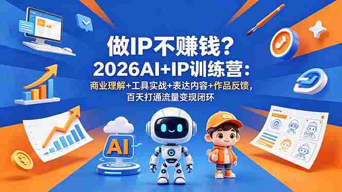 (18839期)做IP不赚钱?2026AI+IP训练营:商业理解+工具实战+表达内容+作品反馈,百天打通流量变现闭环-有道网创