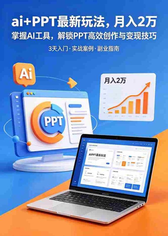 (18881期)ai+PPT最新玩法,月入2万掌握AI工具,解锁PPT高效创作与变现技巧3天入门,实战案例·副业指南-有道网创