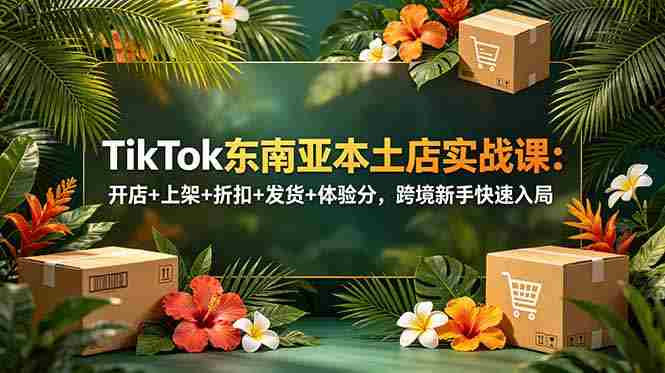 (18984期)TikTok东南亚本土店实战课:开店+上架+折扣+发货+体验分,跨境新手快速入局-有道网创