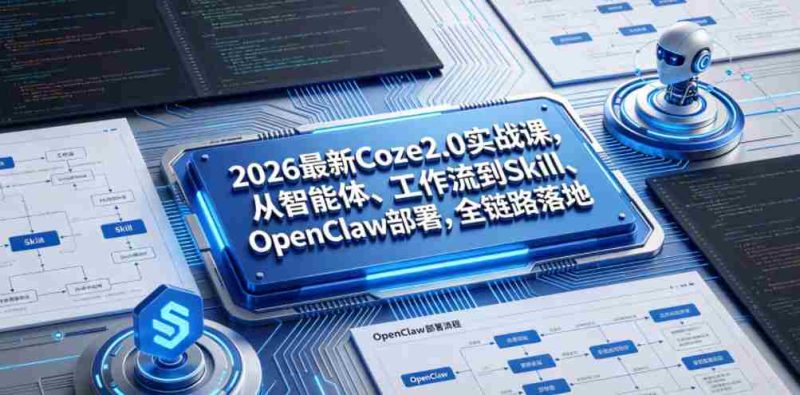2026最新Coze2.0实战课,从智能体、工作流到Skill、OpenClaw部署,全链路落地-有道网创