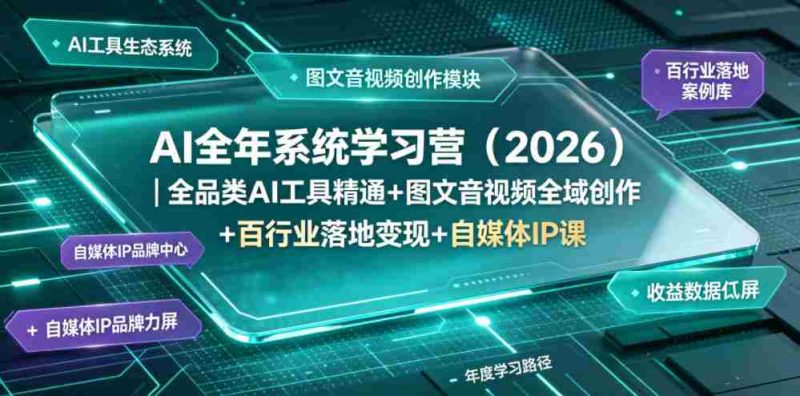 AI全年系统学习营(2026)|全品类AI工具精通+图文音视频全域创作+百行业落地变现+自媒体IP打造年度进阶大课-有道网创