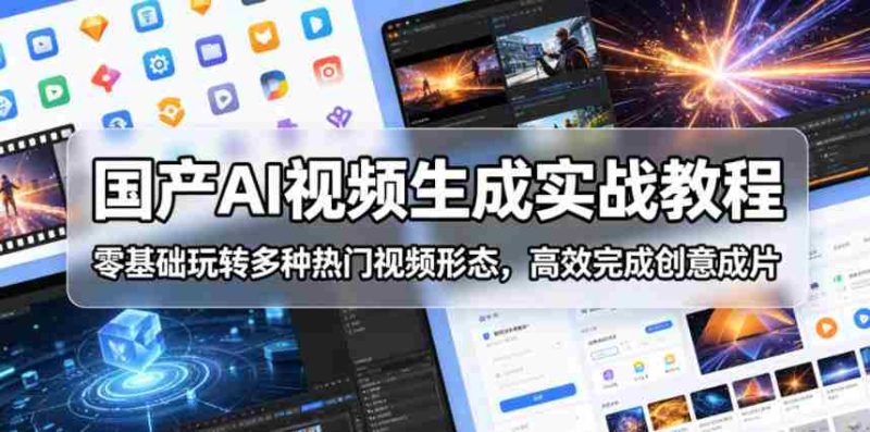 国产AI视频生成实战教程,零基础玩转多种热门视频形态,高效完成创意成片-有道网创