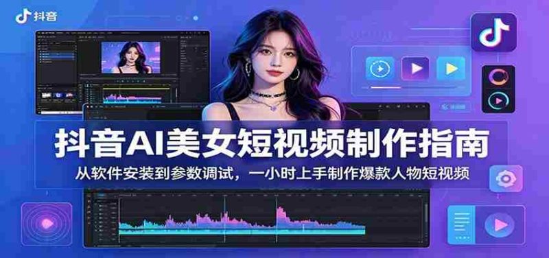 抖音AI美女短视频制作指南:从软件安装到参数调试,一小时上手制作爆款人物短视频-有道网创