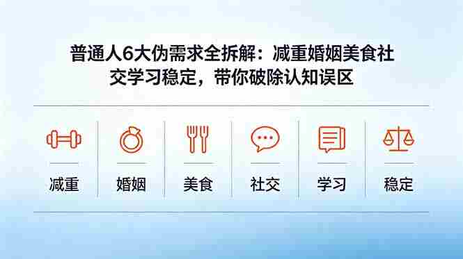 （18724期）付费文章：普通人6大伪需求全拆解：减重婚姻美食社交学习稳定，带你破除认知误区-有道网创