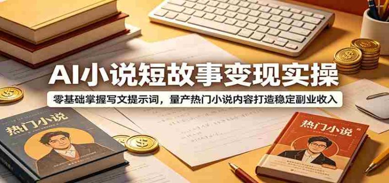 AI小说短故事变现实操:零基础掌握写文提示词,量产热门小说内容打造稳定副业收入-有道网创