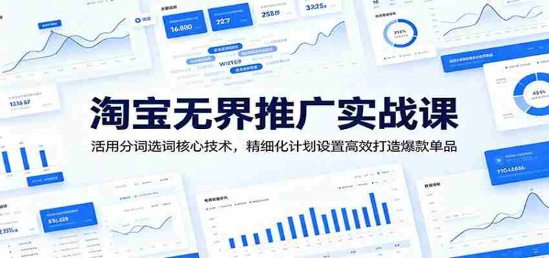 淘宝无界推广实战课:活用分词选词核心技术,精细化计划设置高效打造爆款单品-有道网创
