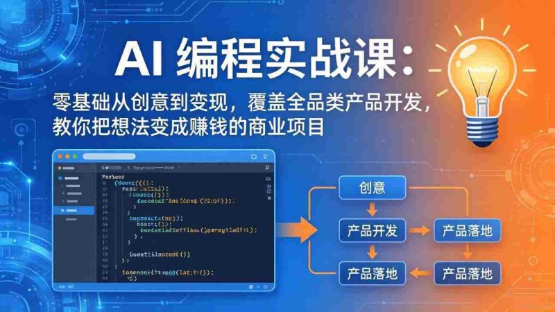 (18806期)AI编程实战课-第三期-6月更新:零基础从创意到变现,覆盖全品类产品开发,把想法变成赚钱项目-有道网创