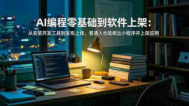 (19109期)AI编程零基础到软件上架:从安装开发工具到发布上线,普通人也能做出小程序并上架应用商店-有道网创