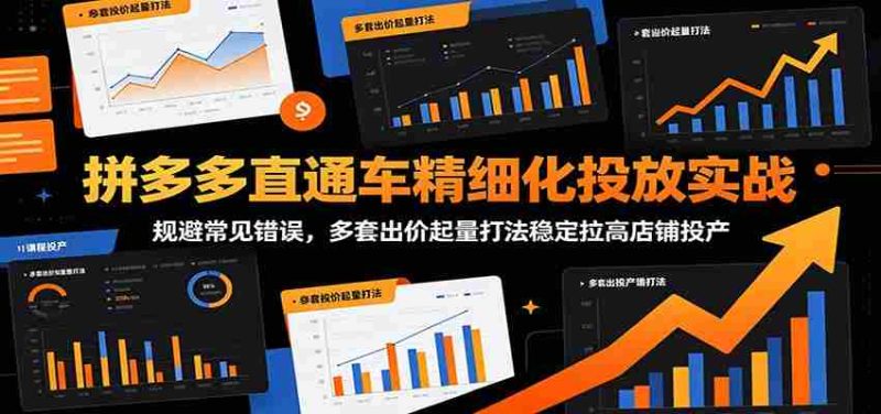拼多多直通车精细化投放实战:规避常见错误,多套出价起量打法稳定拉高店铺投产-有道网创