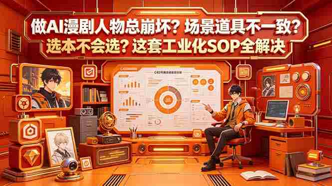 (18850期)做AI漫剧人物总崩坏?场景道具不一致?选本不会选?这套工业化SOP全解决 (更新)-有道网创