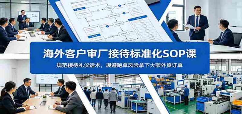 海外客户审厂接待标准化SOP课:规范接待礼仪话术,规避跑单风险拿下大额外贸订单-有道网创