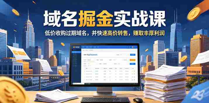 域名交易掘金实战课，低价收购过期域名，并快速高价转售，賺取丰厚利润【原创双语字幕】-有道网创