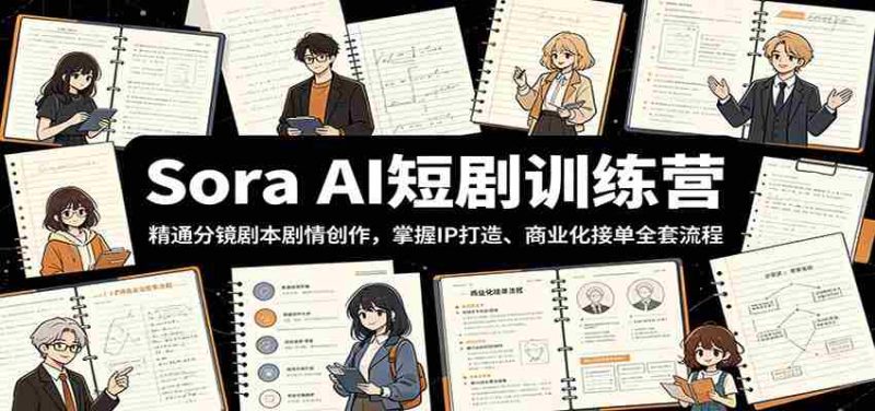 Sora AI短剧训练营:精通分镜剧本剧情创作,掌握IP打造、商业化接单全套流程-有道网创