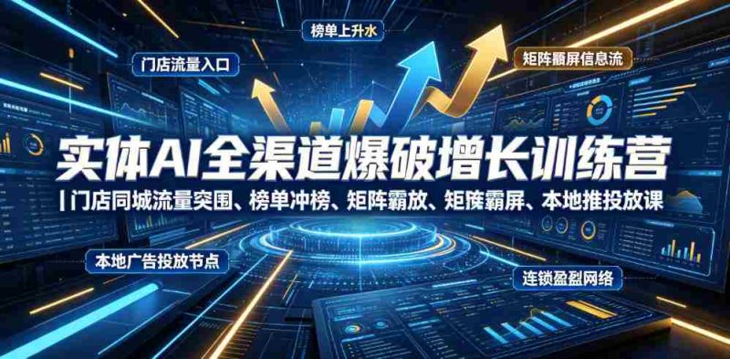 实体AI全渠道爆破增长训练营|门店同城流量突围、榜单冲榜、矩阵霸屏、本地推投放、连锁复制全域盈利实战课-有道网创
