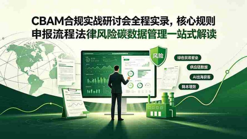 (19235期)CBAM合规实战研讨会全程实录,核心规则申报流程法律风险碳数据管理一站式解读-有道网创