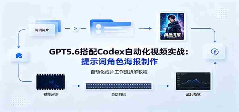 GPT5.6搭配Codex自动化视频实战:提示词角色海报制作,自动化成片工作流拆解教程-有道网创