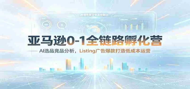 亚马逊0-1全链路孵化营:AI选品竞品分析,Listing广告爆款打造低成本运营-有道网创