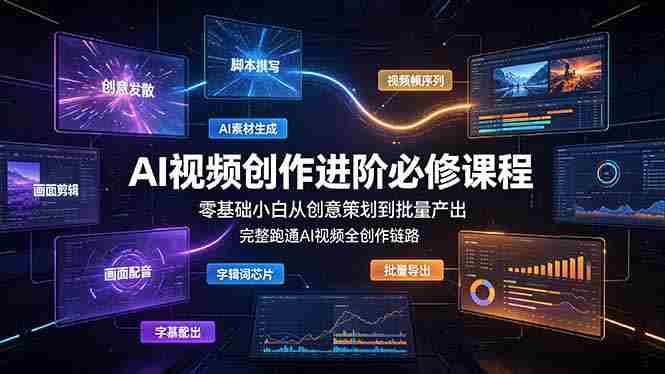 (19159期)AI视频创作进阶必修课程:零基础小白从创意策划到批量产出,完整跑通AI视频全创作链路-有道网创