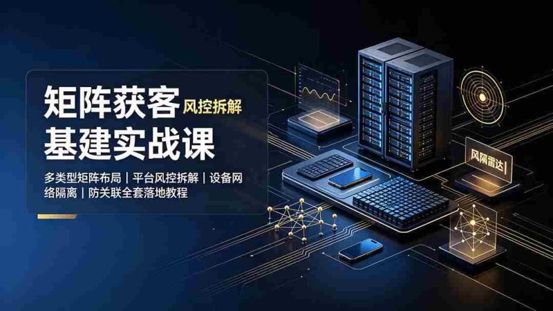 (19319期)矩阵获客基建实战课:多类型矩阵布局|平台风控拆解|设备网络隔离|防关联全套落地教程-有道网创