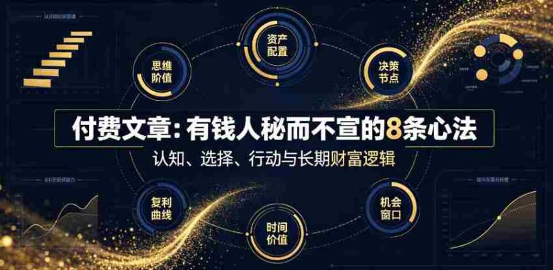 付费文章:有钱人秘而不宣的8条心法-有道网创