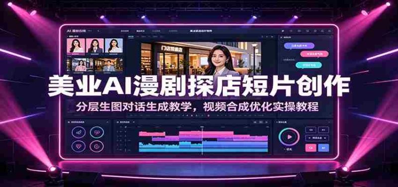 美业AI漫剧探店短片创作:分层生图对话生成教学,视频合成优化实操教程-有道网创