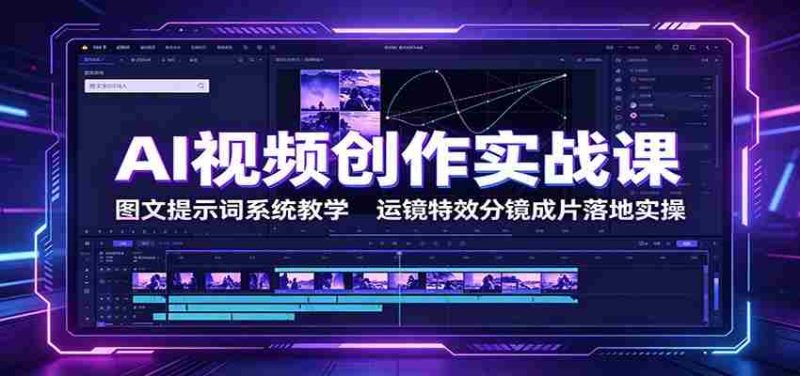 AI视频创作实战课:图文提示词系统教学,运镜特效分镜成片落地实操-有道网创