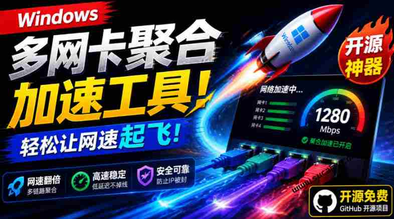 Github开源黑科技!多网卡网速聚合加速工具,一键让你的电脑网速起飞,这感觉也太爽了HypoMux-有道网创
