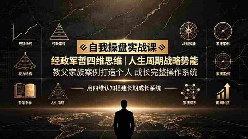 (19398期)自我操盘实战课:经政军哲四维思维|人生周期战略势能|教父家族案例打造个人成长完整操作系统-有道网创