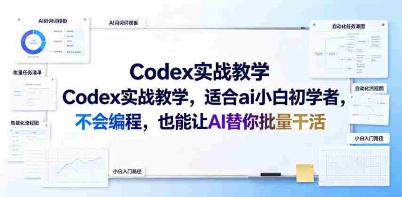 Codex实战教学,适合ai小白初学者,不会编程,也能让AI替你批量干活-有道网创