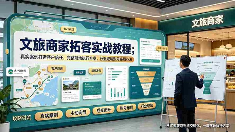 (19273期)文旅商家拓客实战教程;真实案例打造客户信任,完整落地执行方案,行业避坑账号布局心法-有道网创