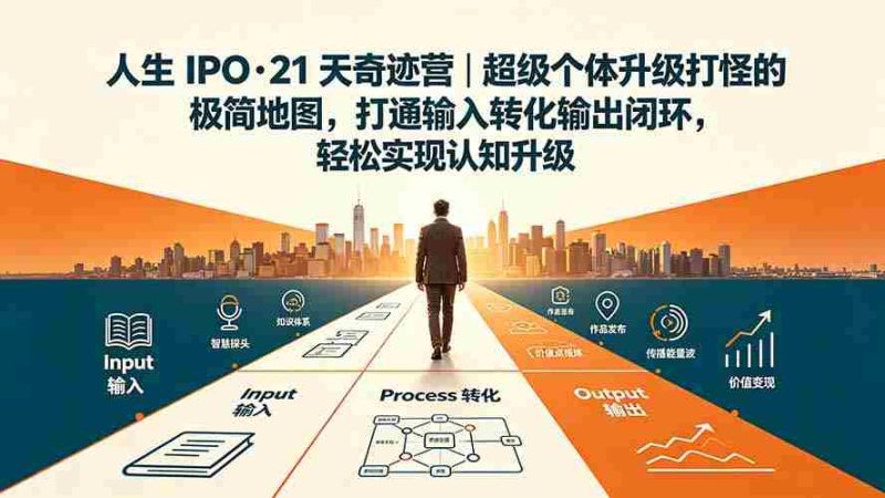 （19532期）人生 IPO-21 天奇迹营｜超级个体升级打怪的极简地图，打通输入转化输出闭环，轻松实现认知升级-有道网创