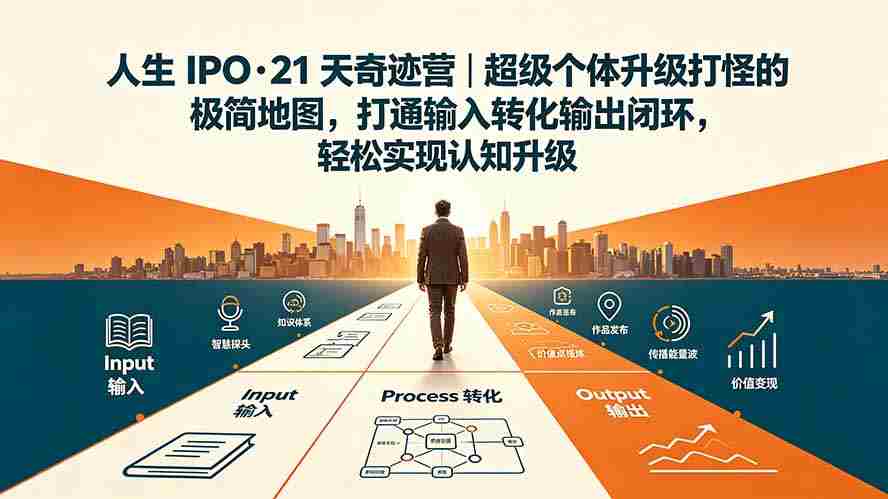 （19532期）人生 IPO-21 天奇迹营｜超级个体升级打怪的极简地图，打通输入转化输出闭环，轻松实现认知升级-有道网创