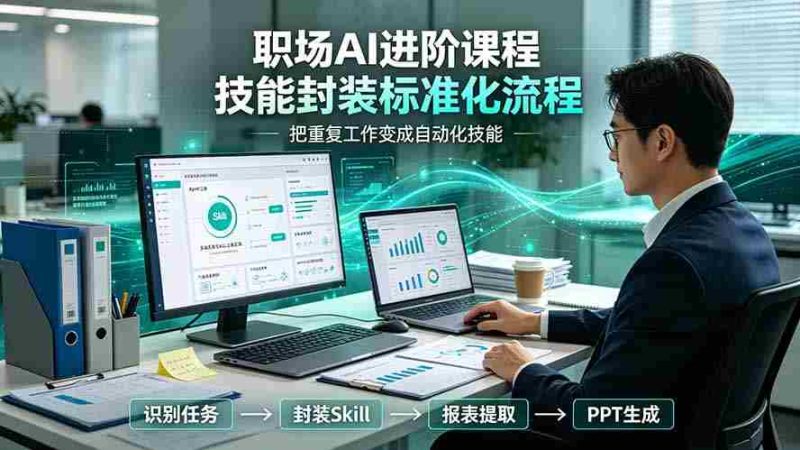 (19369期)职场AI进阶课程;多类实用Skill工具实操,专属技能封装标准化流程,报表行业报告一键提取核心内容-有道网创