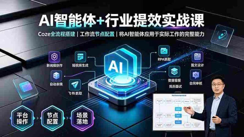 (19281期)AI智能体+行业提效实战课·Coze全流程搭建|工作流节点配置|将AI智能体应用于实际工作的完整能力-有道网创