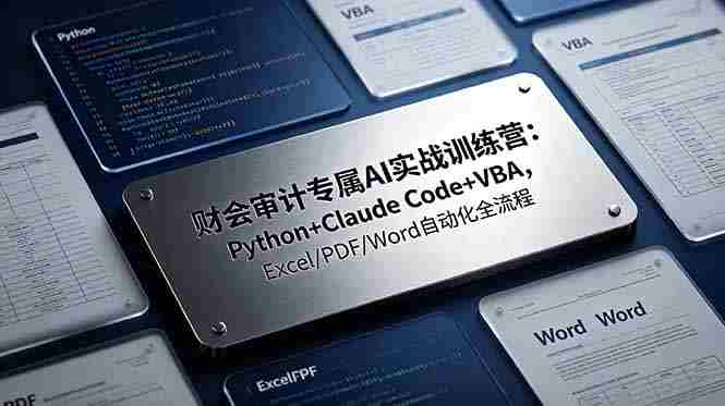 (19268期)财会审计专属 AI实战训练营-更新:Python+Claude Code+VBA,Excel/PDF/Word自动化全流程-有道网创