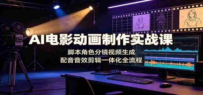 AI电影动画制作实战课:脚本角色分镜视频生成,配音音效剪辑一体化全流程-有道网创