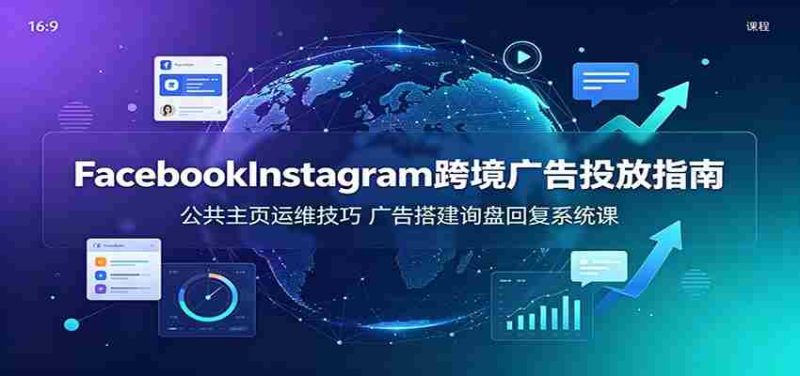 Facebook&Instagram跨境广告投放指南:公共主页运维技巧,广告搭建询盘回复系统课-有道网创