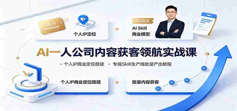 AI一人公司内容获客领航实战课:个人IP商业定位搭建,专属Skill生产线批量产出教程-有道网创