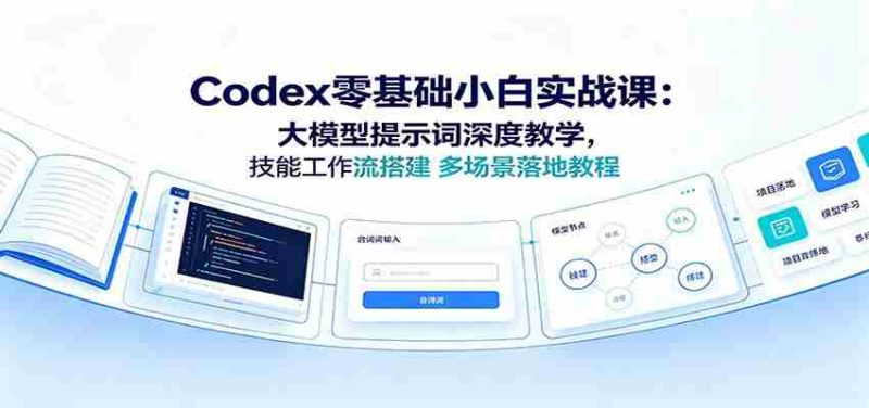 Codex零基础小白实战课:大模型提示词深度教学,技能工作流搭建多场景落地教程-有道网创