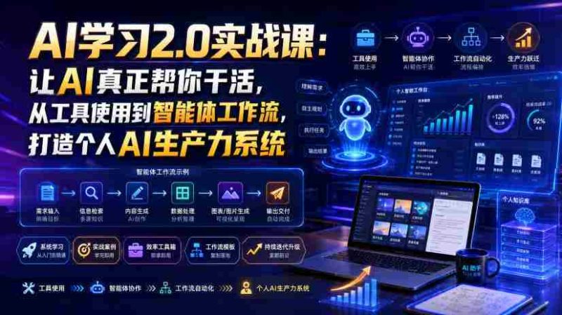 AI学习2.0实战课:让AI真正帮你干活,从工具使用到智能体工作流,打造个人AI生产力系统-有道网创
