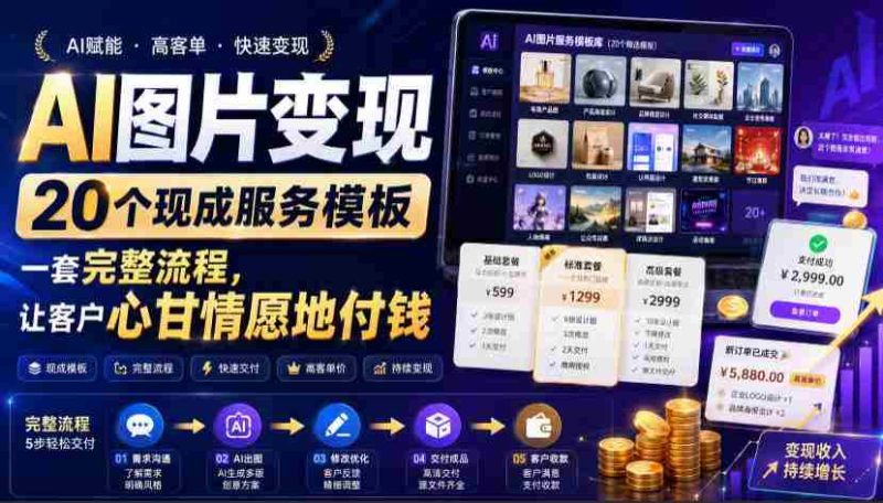 AI图片变现,20个现成服务模板,一套完整流程,让客户心甘情愿地付钱【原创双语字幕】-有道网创