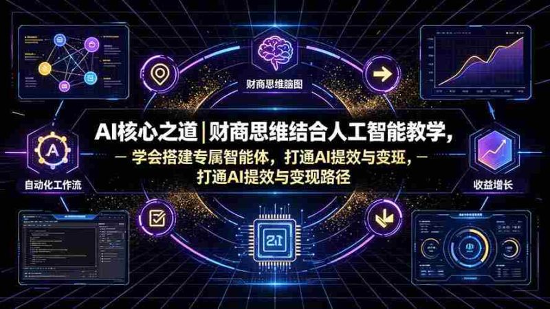 (19542期)AI核心之道|财商思维结合人工智能教学,学会搭建专属智能体,打通AI提效与变现路径-有道网创