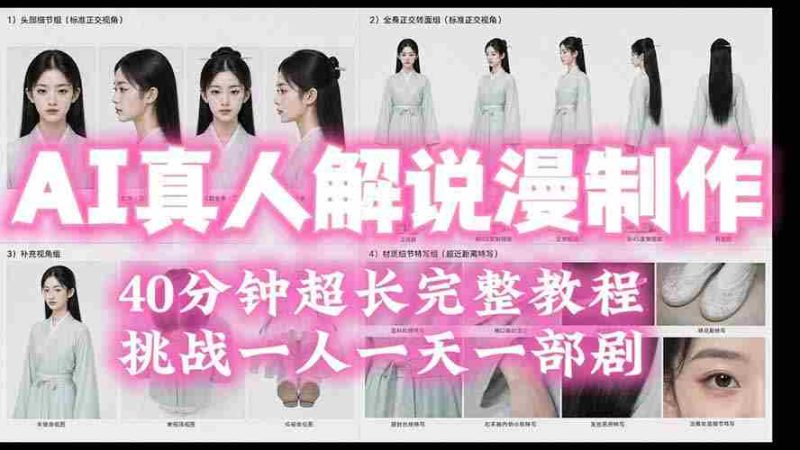(19508期)2026AI真人解说漫剧制作40分钟超长完整教程:自动批量化制作,挑战一人一天一部剧!-有道网创