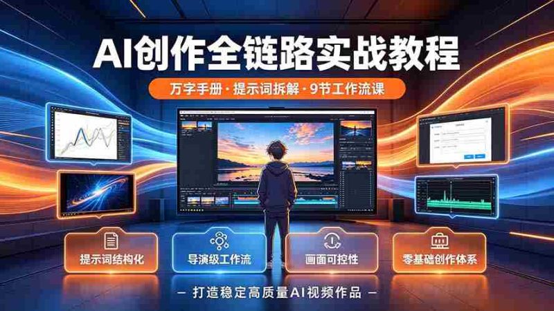 (19247期)AI创作全链路实战教程|万字手册·提示词拆解·9节工作流课,打造稳定高质量AI视频作品-有道网创