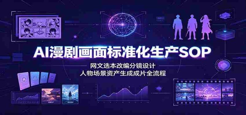 AI漫剧画面标准化生产SOP:网文选本改编分镜设计,人物场景资产生成成片全流程-有道网创