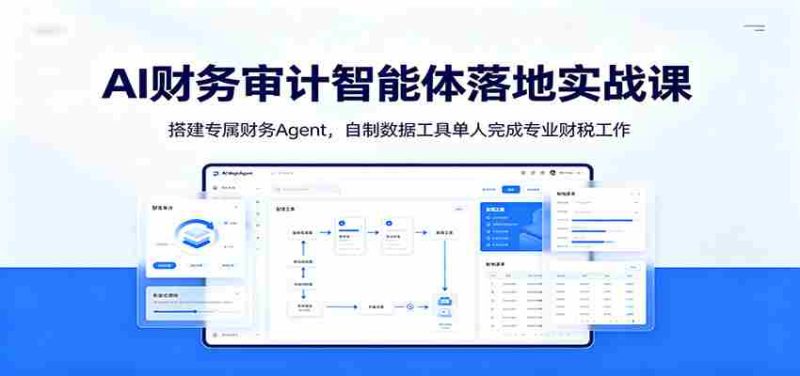 AI财务审计智能体落地实战课:搭建专属财务Agent,自制数据工具单人完成专业财税工作-有道网创