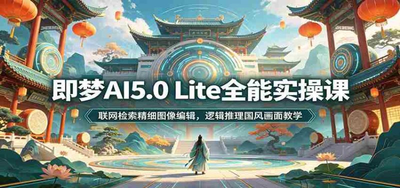 即梦AI5.0 Lite全能实操课:联网检索精细图像编辑,逻辑推理国风画面教学-有道网创